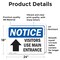 Signmission Visitors Use Main Entrance Up Arrow Sign, Vinyl Decal, 24in W x 18in L, 2PK OS-2PACK-NS-D-1824-L-18885 - alternate 6